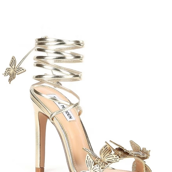 Steve Madden Gold Spiral Ankle Heels - Picture 1 of 3